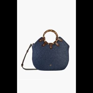 Eric Javits blue My Way II Bucket Tote Purse